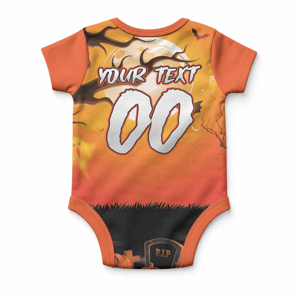 Custom Halloween Wests Tigers Baby Onesie Spooky Australia Mascot Rugby