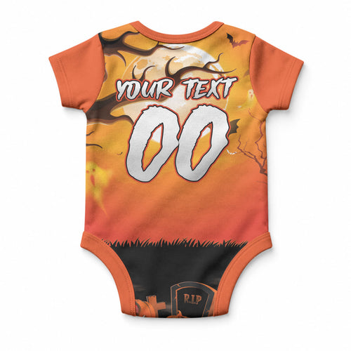 Custom Halloween Wests Tigers Baby Onesie Spooky Australia Mascot Rugby