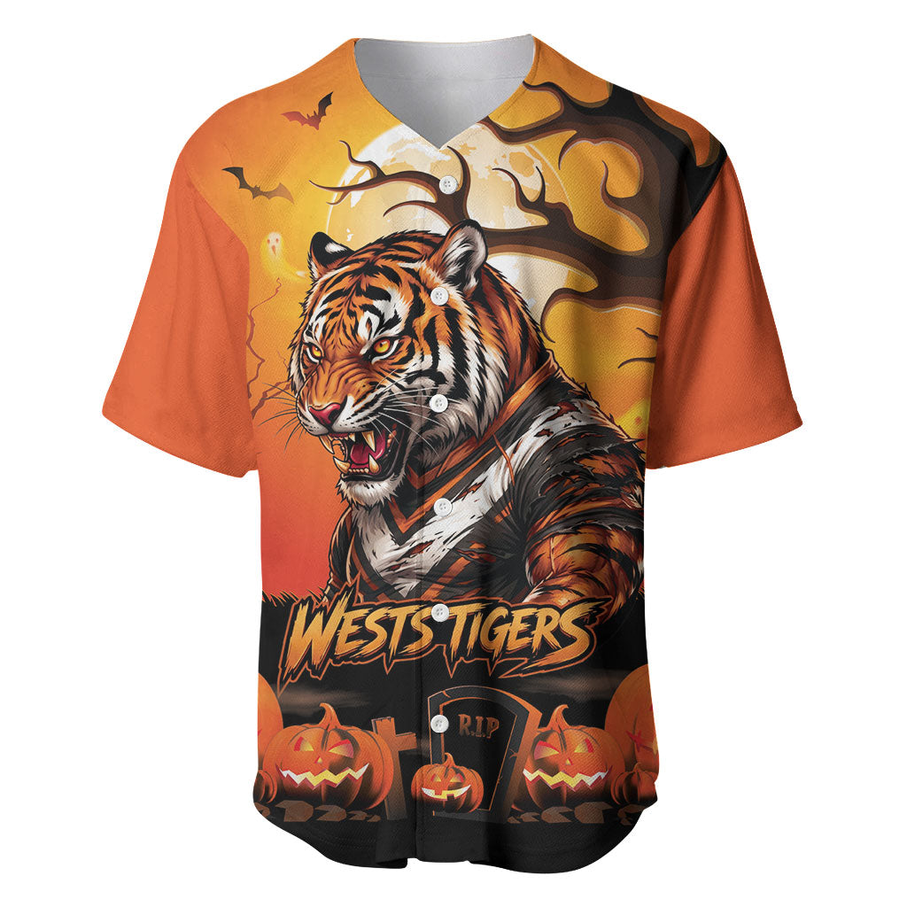 Custom Halloween Wests Tigers Baseball Jersey Spooky Australia Mascot Rugby