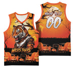 Custom Halloween Wests Tigers Basketball Jersey Spooky Australia Mascot Rugby