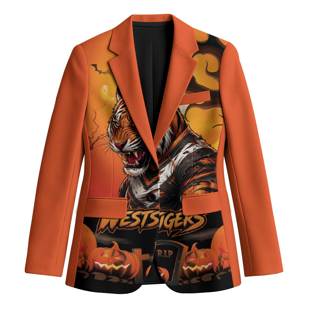 Custom Halloween Wests Tigers Blazer Spooky Australia Mascot Rugby