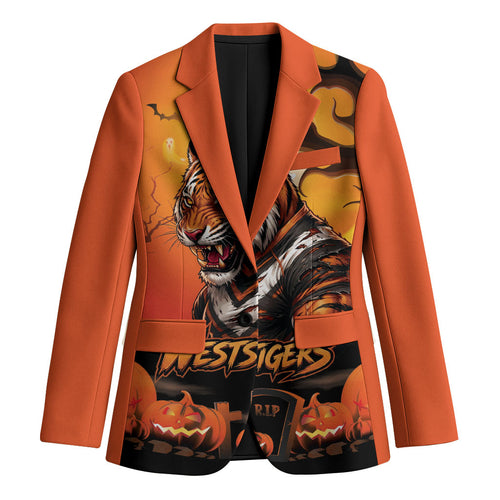 Custom Halloween Wests Tigers Blazer Spooky Australia Mascot Rugby