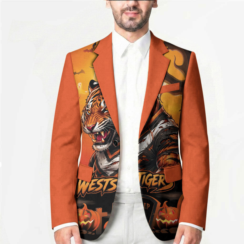 Custom Halloween Wests Tigers Blazer Spooky Australia Mascot Rugby