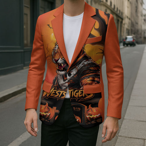 Custom Halloween Wests Tigers Blazer Spooky Australia Mascot Rugby