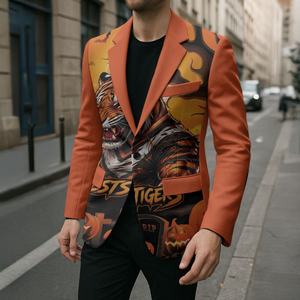 Custom Halloween Wests Tigers Blazer Spooky Australia Mascot Rugby