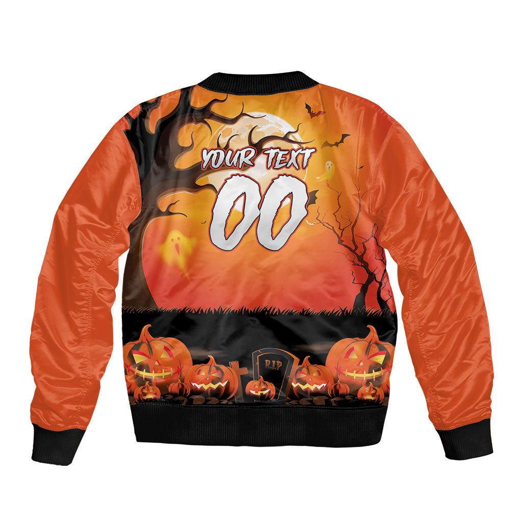 Custom Halloween Wests Tigers Bomber Jacket Spooky Australia Mascot Rugby