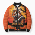 Custom Halloween Wests Tigers Bomber Puffer Jacket Spooky Australia Mascot Rugby