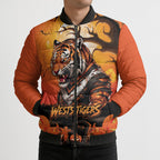 Custom Halloween Wests Tigers Bomber Puffer Jacket Spooky Australia Mascot Rugby