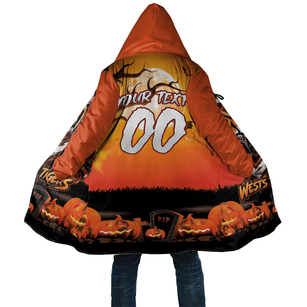 Custom Halloween Wests Tigers Cloak Spooky Australia Mascot Rugby