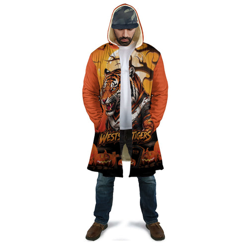 Custom Halloween Wests Tigers Cloak Spooky Australia Mascot Rugby