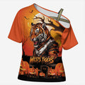 Custom Halloween Wests Tigers Cross Shoulder Shirt Spooky Australia Mascot Rugby