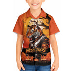 Custom Halloween Wests Tigers Hawaiian Shirt Spooky Australia Mascot Rugby