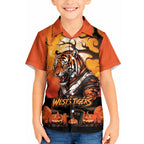 Custom Halloween Wests Tigers Kid Hawaiian Shirt Spooky Australia Mascot Rugby