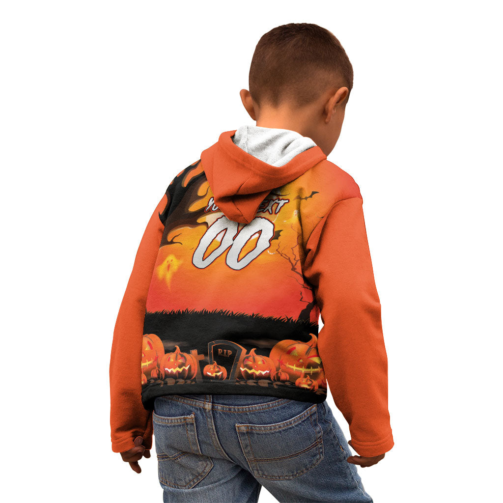Custom Halloween Wests Tigers Kid Hoodie Spooky Australia Mascot Rugby