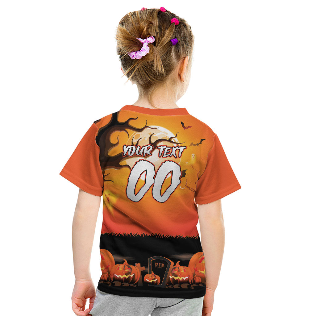 Custom Halloween Wests Tigers Kid T Shirt Spooky Australia Mascot Rugby