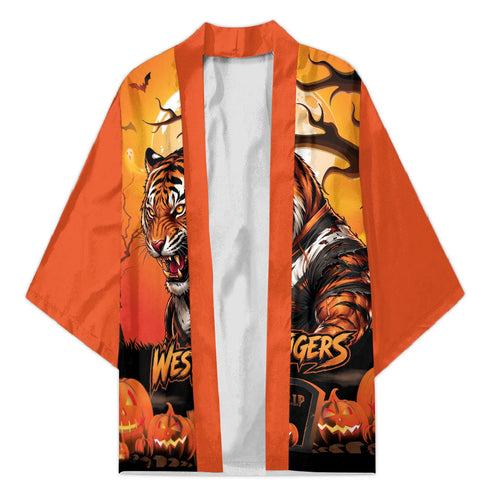Custom Halloween Wests Tigers Kimono Spooky Australia Mascot Rugby