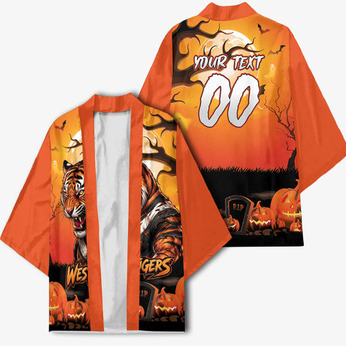 Custom Halloween Wests Tigers Kimono Spooky Australia Mascot Rugby