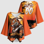 Custom Halloween Wests Tigers Kimono Sleeve Blouse Spooky Australia Mascot Rugby