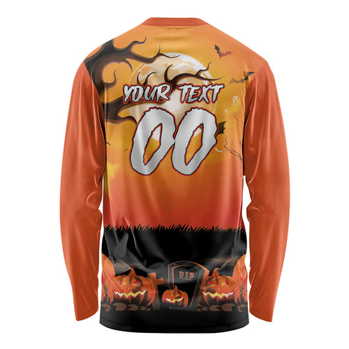 Custom Halloween Wests Tigers Long Sleeve Shirt Spooky Australia Mascot Rugby