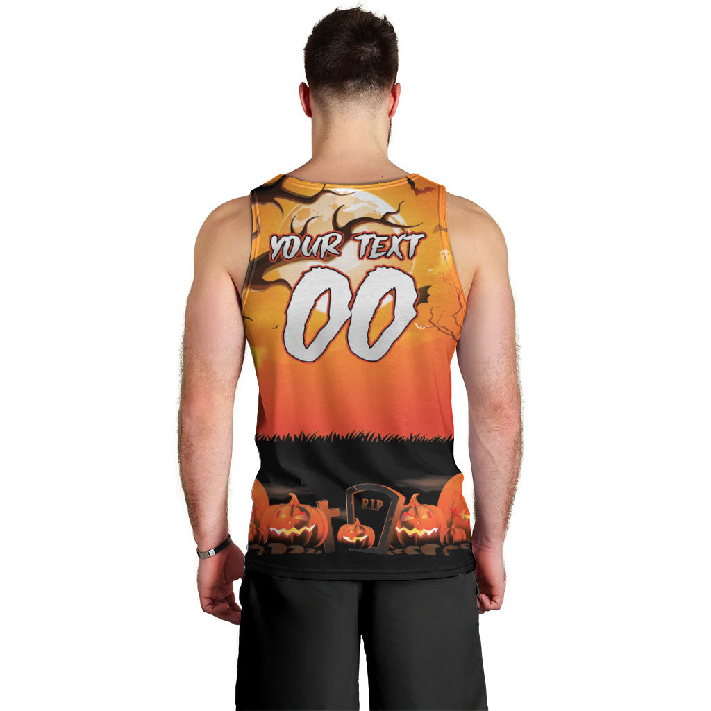 Custom Halloween Wests Tigers Men Tank Top Spooky Australia Mascot Rugby