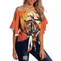 Custom Halloween Wests Tigers Off Shoulder Wrap Waist Top Spooky Australia Mascot Rugby