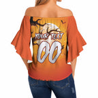 Custom Halloween Wests Tigers Off Shoulder Wrap Waist Top Spooky Australia Mascot Rugby