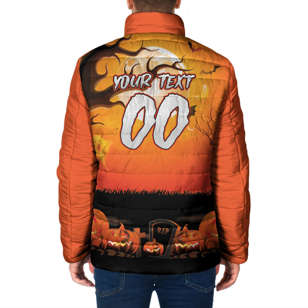 Custom Halloween Wests Tigers Padded Jacket Spooky Australia Mascot Rugby