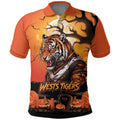 Custom Halloween Wests Tigers Polo Shirt Spooky Australia Mascot Rugby
