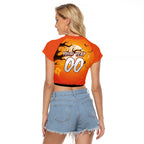 Custom Halloween Wests Tigers Raglan Cropped T Shirt Spooky Australia Mascot Rugby