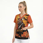 Custom Halloween Wests Tigers Scrub Top Spooky Australia Mascot Rugby