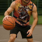 Custom Halloween Wests Tigers Sleeveless Hoodie Spooky Australia Mascot Rugby