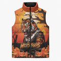 Custom Halloween Wests Tigers Sleeveless Puffer Jacket Spooky Australia Mascot Rugby