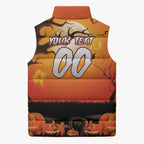 Custom Halloween Wests Tigers Sleeveless Puffer Jacket Spooky Australia Mascot Rugby