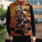 Custom Halloween Wests Tigers Sleeveless Puffer Jacket Spooky Australia Mascot Rugby