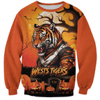 Custom Halloween Wests Tigers Sweatshirt Spooky Australia Mascot Rugby