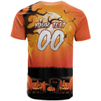 Custom Halloween Wests Tigers T Shirt Spooky Australia Mascot Rugby