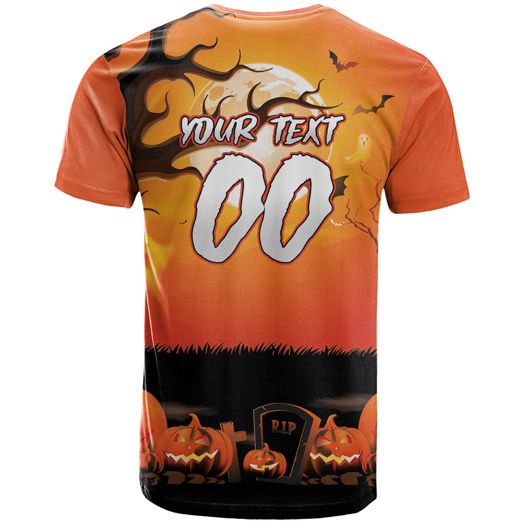 Custom Halloween Wests Tigers T Shirt Spooky Australia Mascot Rugby
