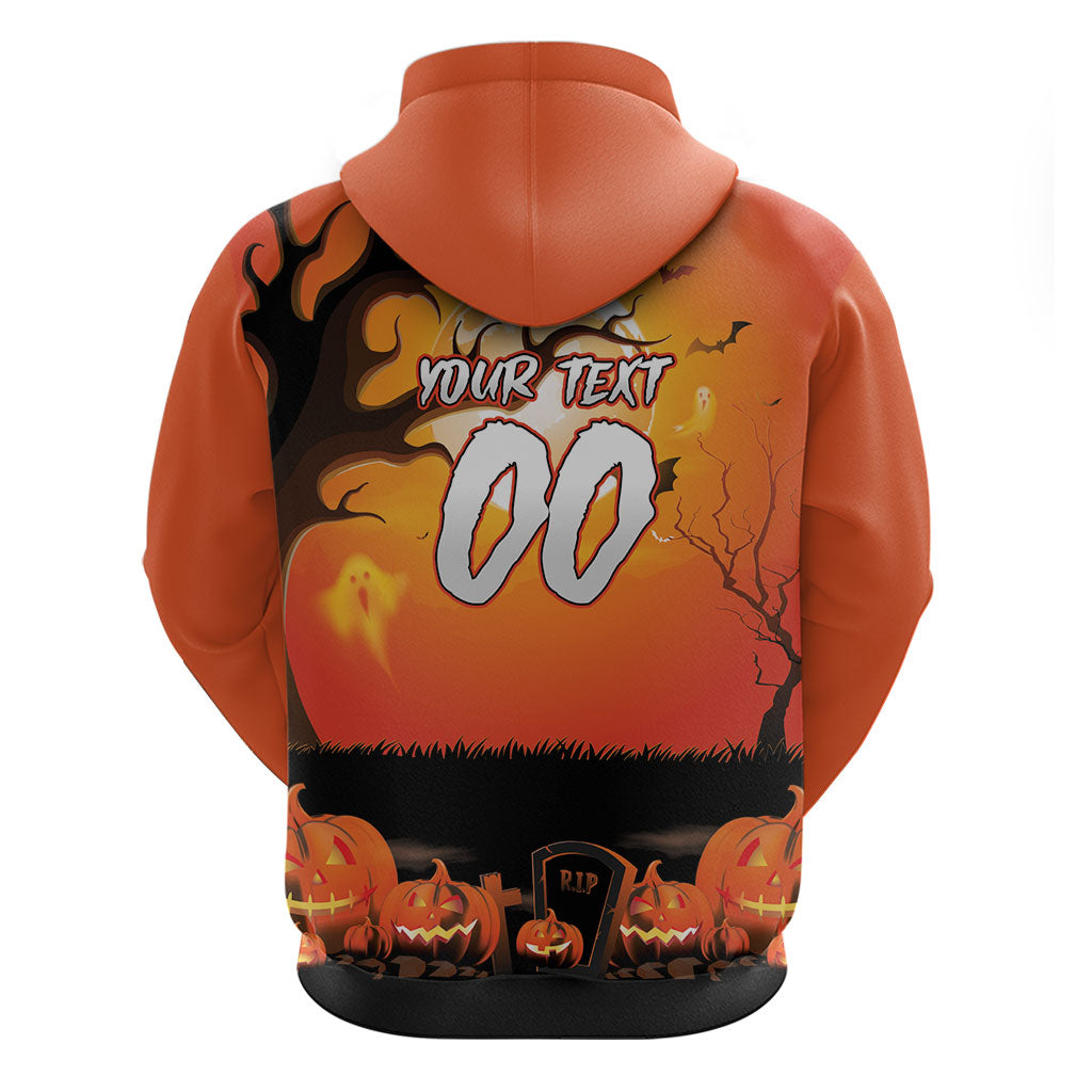 Custom Halloween Wests Tigers Zip Hoodie Spooky Australia Mascot Rugby