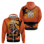 Custom Halloween Wests Tigers Zip Hoodie Spooky Australia Mascot Rugby