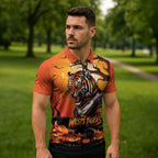 Custom Halloween Wests Tigers Zipper Polo Shirt Spooky Australia Mascot Rugby