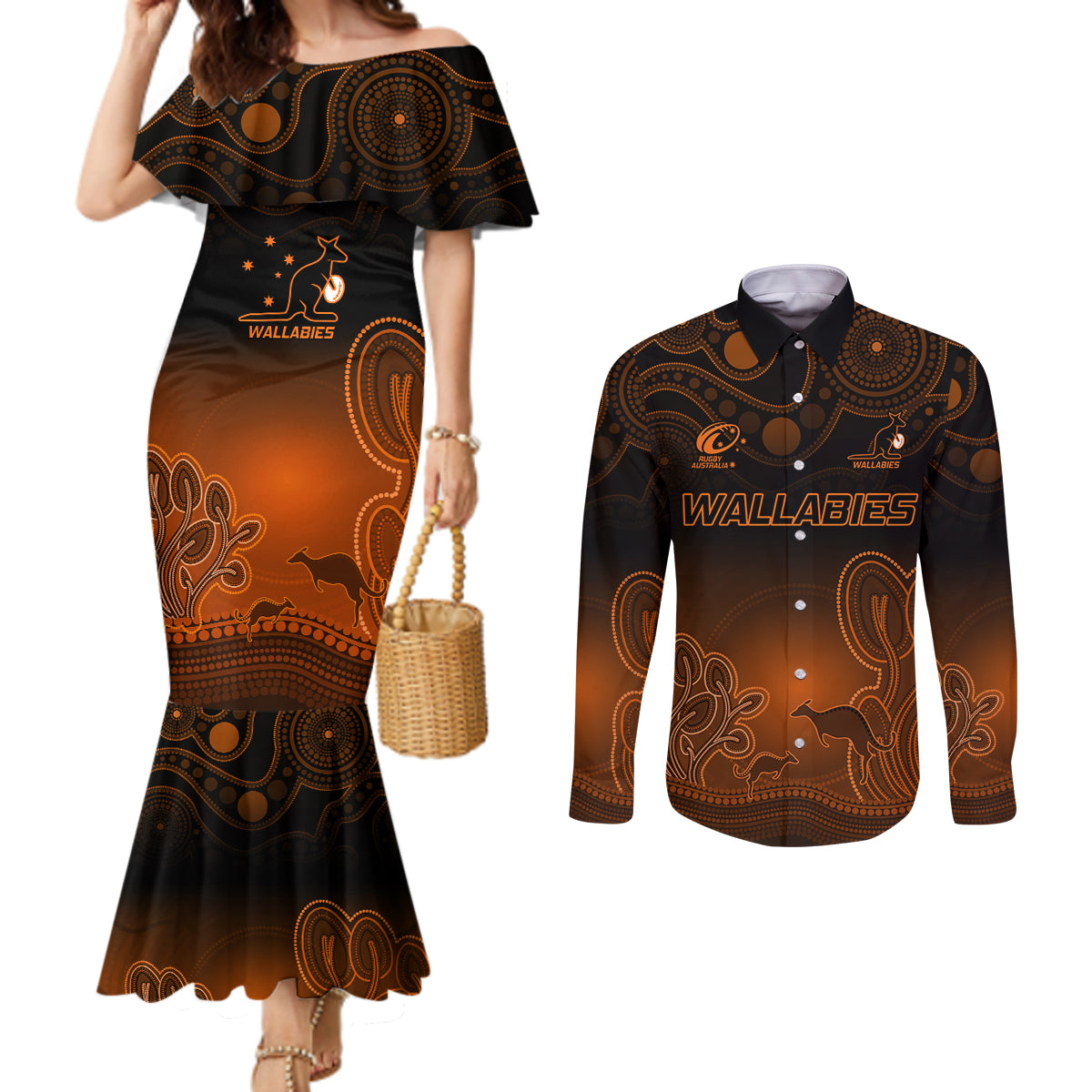 custom-australia-wallabies-rugby-couples-matching-mermaid-dress-and-long-sleeve-button-shirt-the-starry-night-indigenous