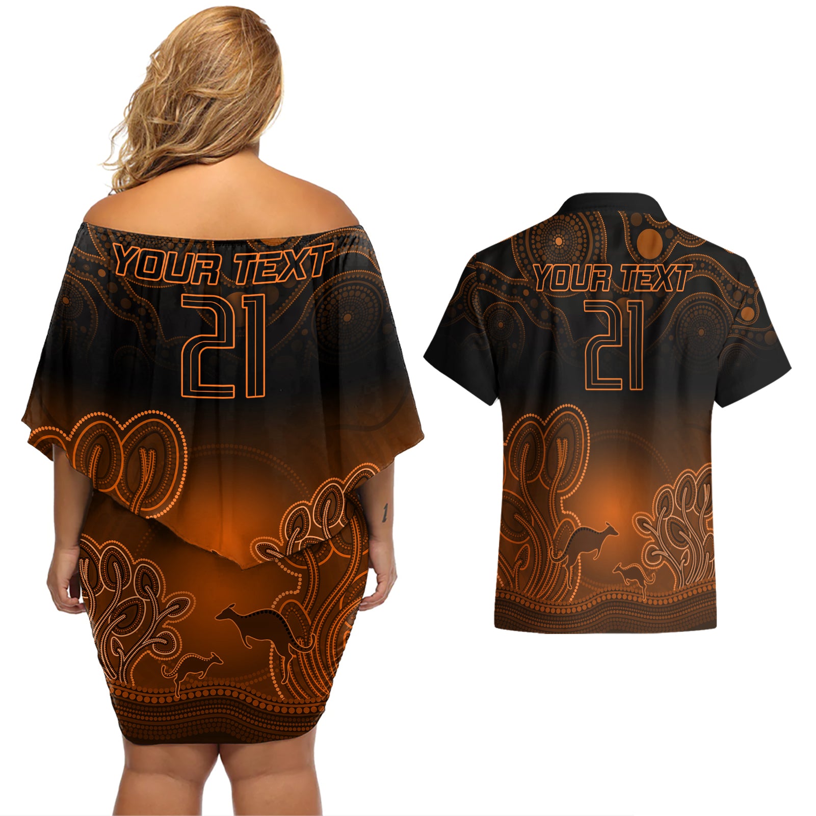 custom-australia-wallabies-rugby-couples-matching-off-shoulder-short-dress-and-hawaiian-shirt-the-starry-night-indigenous