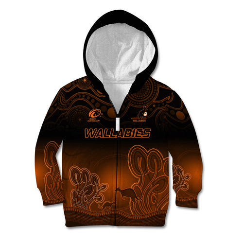 custom-australia-wallabies-rugby-kid-hoodie-the-starry-night-indigenous