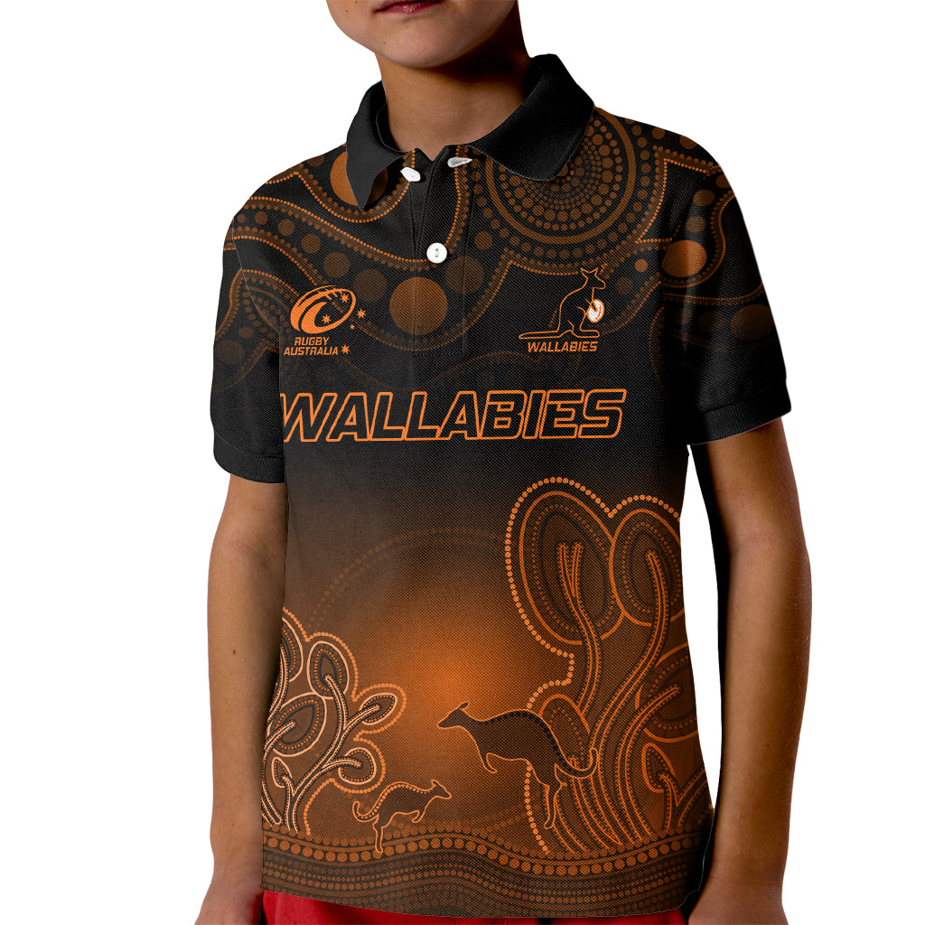 custom-australia-wallabies-rugby-kid-polo-shirt-the-starry-night-indigenous