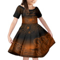 custom-australia-wallabies-rugby-kid-short-sleeve-dress-the-starry-night-indigenous