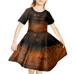 custom-australia-wallabies-rugby-kid-short-sleeve-dress-the-starry-night-indigenous