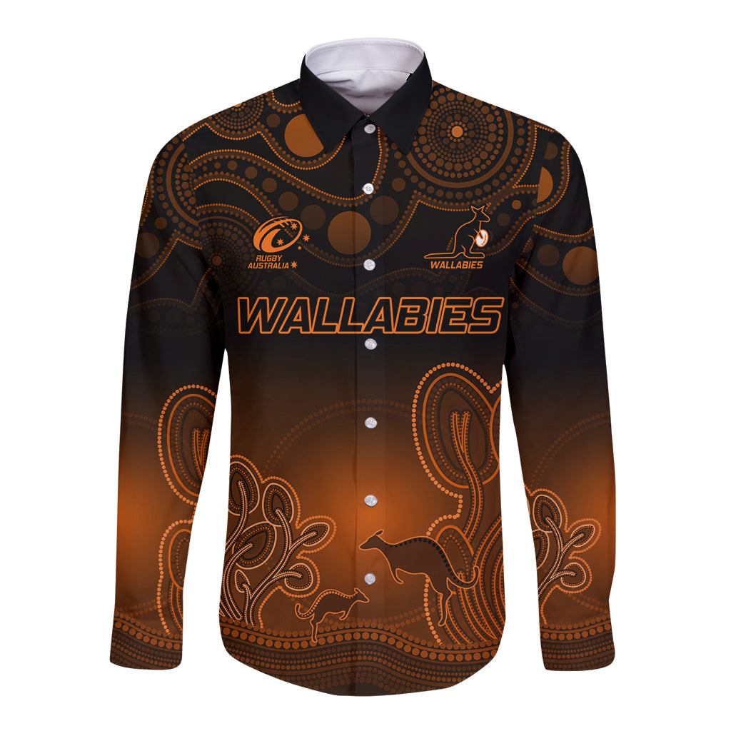 custom-australia-wallabies-rugby-long-sleeve-button-shirt-the-starry-night-indigenous