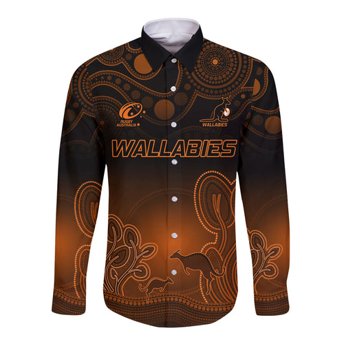 custom-australia-wallabies-rugby-long-sleeve-button-shirt-the-starry-night-indigenous