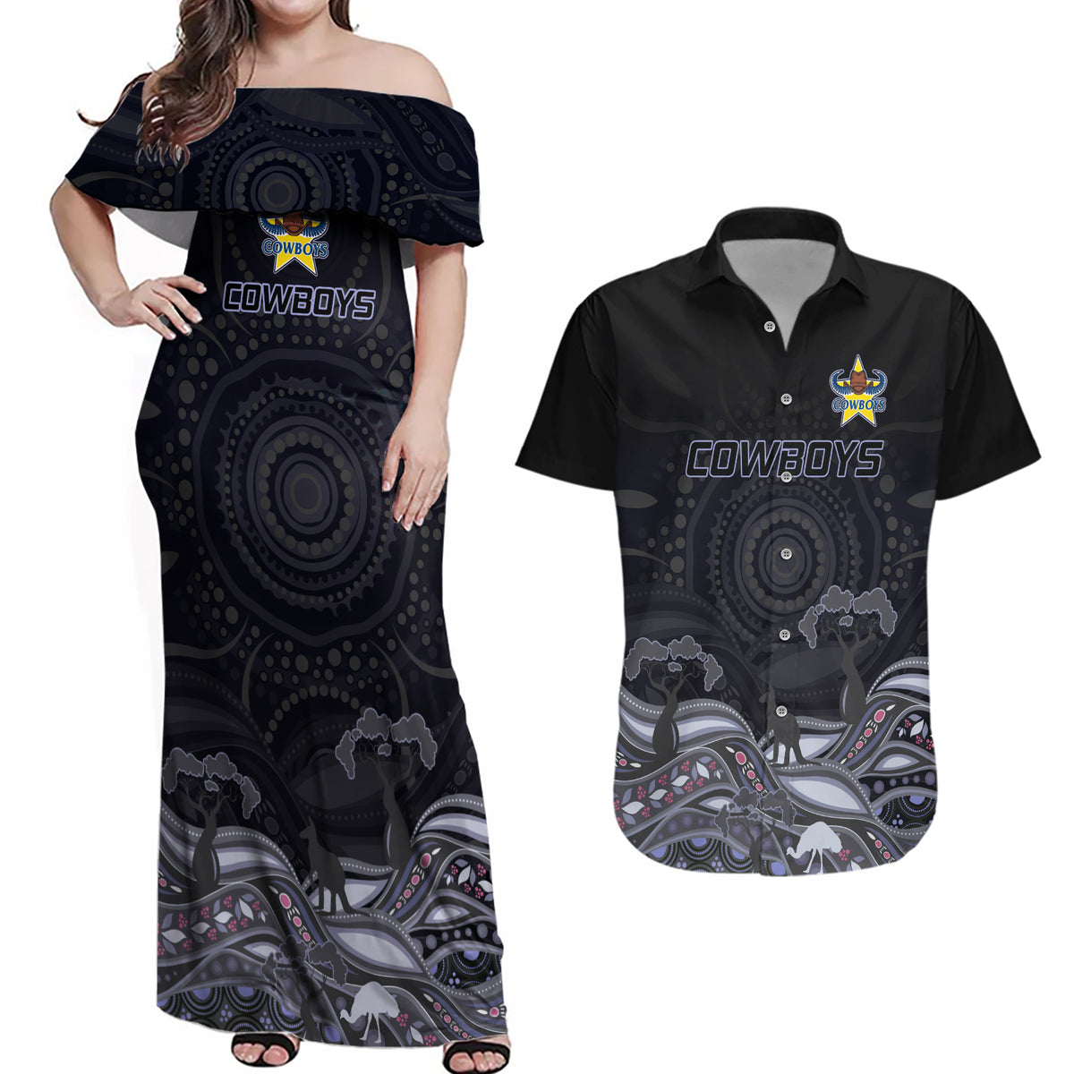 custom-cowboys-rugby-couples-matching-off-shoulder-maxi-dress-and-hawaiian-shirt-the-starry-night-indigenous
