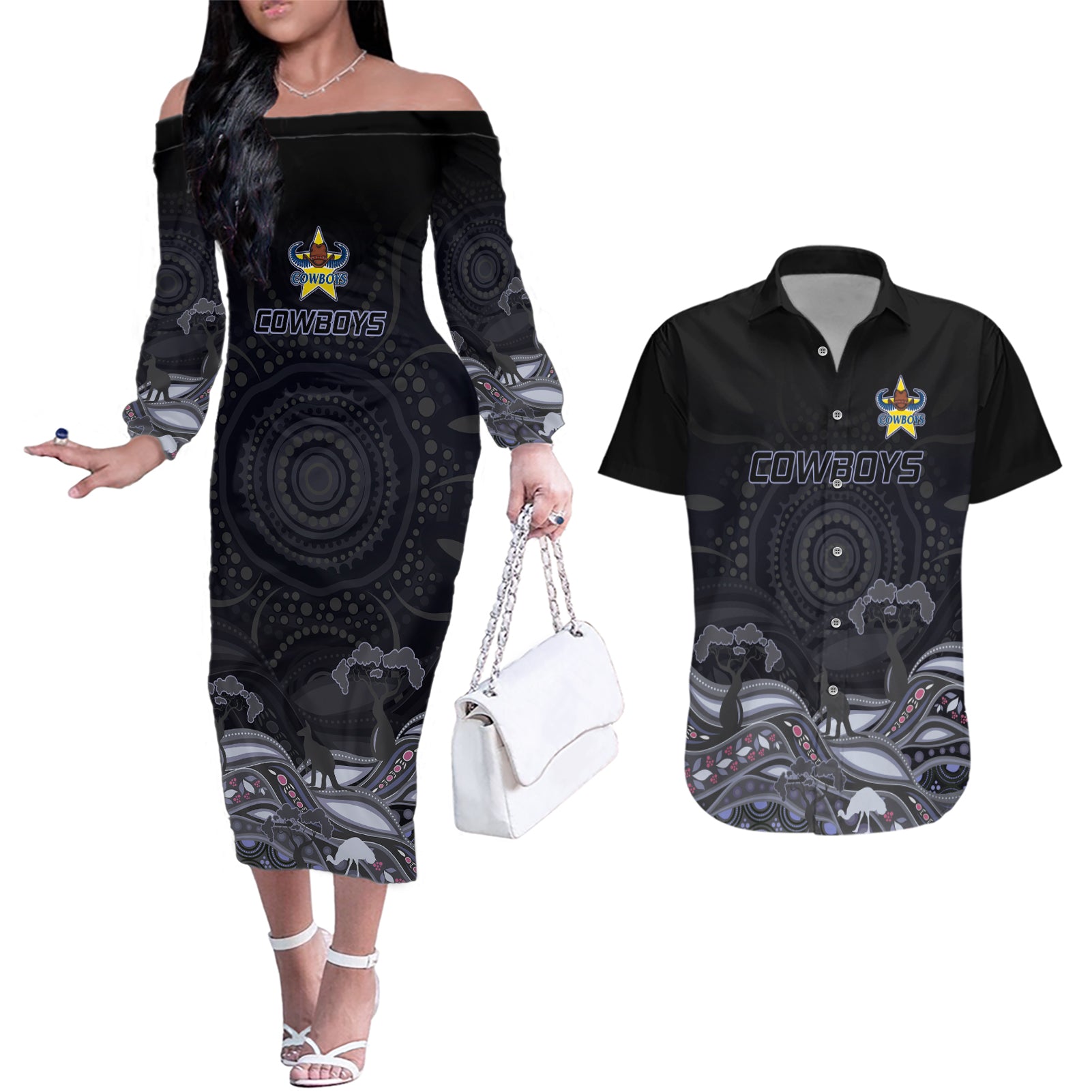 custom-cowboys-rugby-couples-matching-off-the-shoulder-long-sleeve-dress-and-hawaiian-shirt-the-starry-night-indigenous